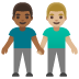 👨🏾‍🤝‍👨🏼 men holding hands: medium-dark skin tone, medium-light skin tone display on Google